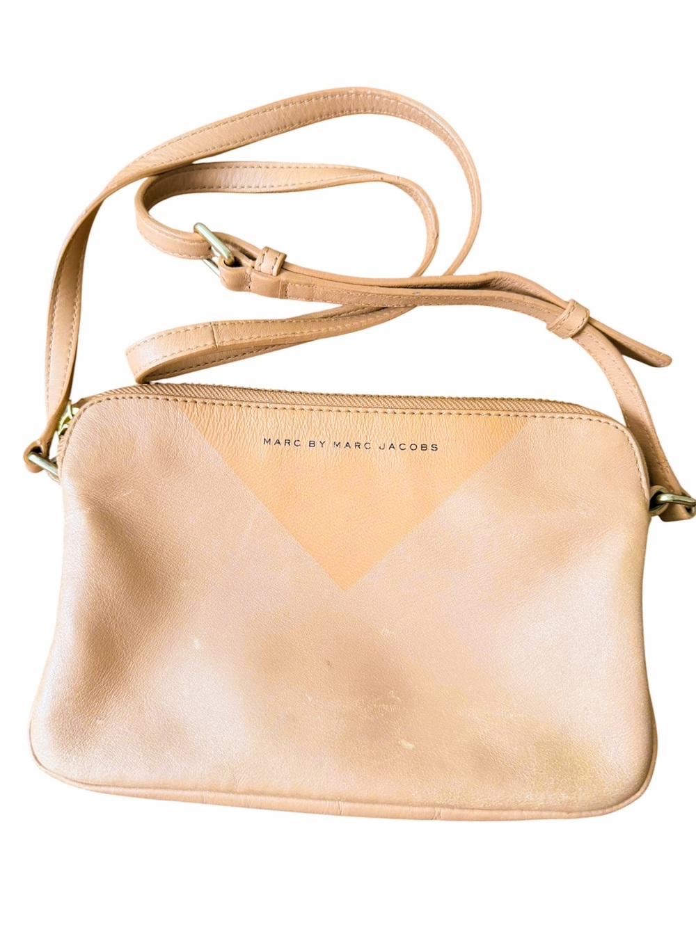 MARC BY MARC JACOBS Classic Light Tan Cowhide Leather Crossbody Purse Handbag